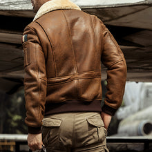 Load image into Gallery viewer, Fleece Lapel Air Force Jacket Men's Coat
