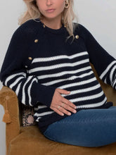 Load image into Gallery viewer, Pregnant Woman Fashion Casual Comfortable Knitted Striped Long-Sleeved Sweater Top
