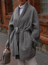 Load image into Gallery viewer, Autumn and Winter Fashion Belted Ladies Knitted Wool Coat
