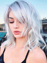 Load image into Gallery viewer, Fashion Silver-white Wave Shoulder-length Chemical Fiber Hair
