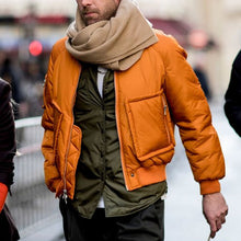 Load image into Gallery viewer, Big Orange Pocket To Keep Warm Men's Coat
