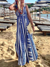 Load image into Gallery viewer, Striped Printing Leisure Vacation Women's Dress
