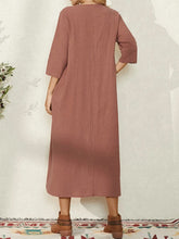 Load image into Gallery viewer, Cotton Linen Long Sleeve Waist Women's Dress
