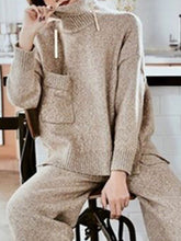 Load image into Gallery viewer, Fall/Winter Women Comfortable Loose Knitted Top And Pants Two-piece Suit

