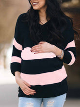 Load image into Gallery viewer, Autumn and Winter Warm Soft Knitted Striped Maternity Top
