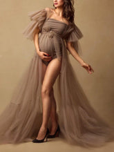 Load image into Gallery viewer, Pure color tulle fashionable And sexy Maternity Dress

