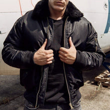 Load image into Gallery viewer, Fashion Bomber Jacket with Fur Collar
