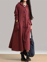 Load image into Gallery viewer, Autumn and Winter Cotton and Linen Long-sleeved Ethnic Style Long Coat
