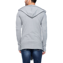 Load image into Gallery viewer, Grey Hooded With Finger Long Sleeves Men's Cardigans
