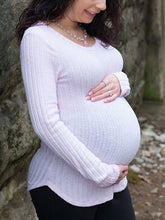 Load image into Gallery viewer, Maternity Casual And Slim Long Sleeve Round Neck Knitted Tops
