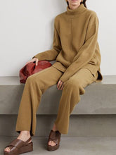 Load image into Gallery viewer, Knitted Casual Long Sleeve High Collar Women's Suits
