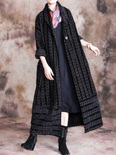 Load image into Gallery viewer, Cotton And Linen Striped Belt Women's Coat
