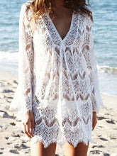 Load image into Gallery viewer, Fashion V-neck Holiday Style Beach Lace Dress
