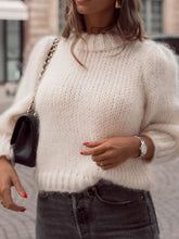 Load image into Gallery viewer, Fashionable Round Neck Plain Knit Women's Sweater
