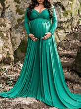 Load image into Gallery viewer, V-neck Elegant and Comfortable Maternity Mopping Dress

