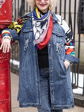 Load image into Gallery viewer, Fashion Casual Stitching Graffiti Denim Jacket
