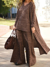 Load image into Gallery viewer, Fashion Knitted Loose Solid Color Ladies Three-piece Suit
