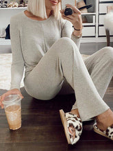 Load image into Gallery viewer, Round Neck Long Sleeve Home Knit Suit
