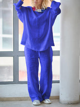 Load image into Gallery viewer, Plus Size Linen Women's Casual Suit
