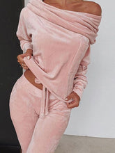 Load image into Gallery viewer, Comfortable Loose Long-sleeved Off-Shoulder Top and Trousers Women's Suit
