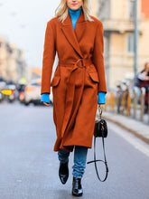 Load image into Gallery viewer, Ladies Simple Fashion Casual Belt Waist Warm Jacket

