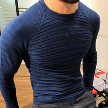 Load image into Gallery viewer, Men's Navy Blue Round Neck Comfortable Sweater
