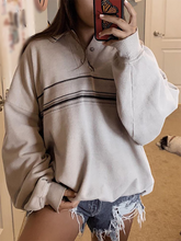 Load image into Gallery viewer, Fashion Striped Zipper Long Sleeves Sweatshirt
