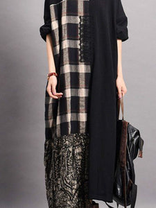 Autumn and Winter Check Dress