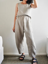 Load image into Gallery viewer, Cotton and Linen Vest and Wide-leg Pants Casual Suit
