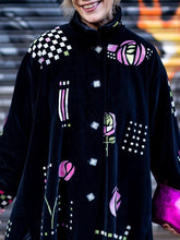 Load image into Gallery viewer, Fashion Stand-up Collar Printed Loose Coat
