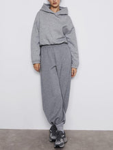 Load image into Gallery viewer, Fashion Casual Hooded Solid Color Two-piece Suit
