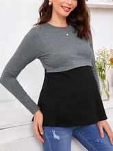 Load image into Gallery viewer, Comfortable Two-Color Nursing Top For Pregnant Women
