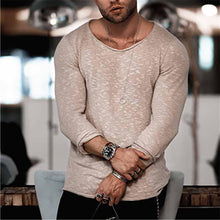 Load image into Gallery viewer, Round Neck Long Sleeve Thin Top Men's T-Shirts
