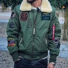 Load image into Gallery viewer, Fall and Winter Men's Lamb Fur Collar Fashion Decorative Jacket
