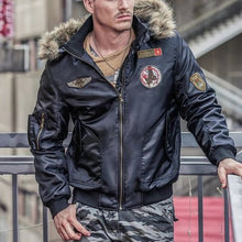 Load image into Gallery viewer, Hooded Plus Fleece Padded Pilot Men's Jacket
