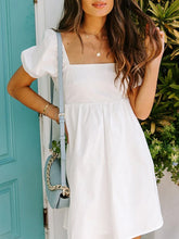 Load image into Gallery viewer, Cotton Puff Sleeve Maternity Dress

