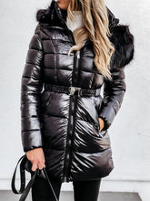 Load image into Gallery viewer, Fur Collar Waist Cotton Jersey
