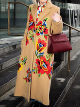 Load image into Gallery viewer, Flower Lapel Long Women's Coats
