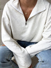 Load image into Gallery viewer, Comfy Long Sleeve Zipper Lapel Pullover Tops for Women
