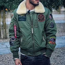 Load image into Gallery viewer, Fall and Winter Men's Lamb Fur Collar Fashion Decorative Jacket
