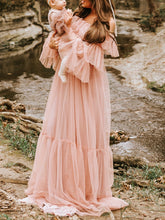 Load image into Gallery viewer, Maternity Bohemian Tulle Strapless Photography Dress
