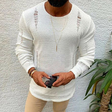 Load image into Gallery viewer, Fashion Solid Color Ripped Men's Sweater
