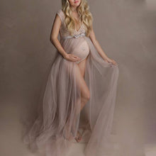 Load image into Gallery viewer, Temperament Sexy Slim Mesh Maternity Dress
