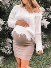 Load image into Gallery viewer, Comfy And Simple Long-sleeved Knitted Sweater And Casual Dress Maternity's Suit
