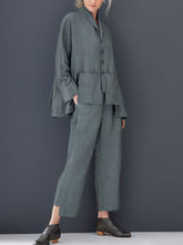 Load image into Gallery viewer, Cotton And Linen Lapel Pocket Women's Suits
