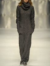 Load image into Gallery viewer, High-Necked Thick Wool Women's Knit Dress
