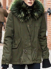 Load image into Gallery viewer, Fashion Fur Collar Plus Velvet Ladies Winter Coat
