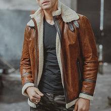 Load image into Gallery viewer, Detachable Fur Collar Fur Biker PU Coat Men's Jackets
