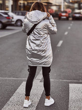 Load image into Gallery viewer, Fashion Silver Hooded Cotton Jacket
