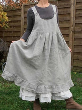 Load image into Gallery viewer, Cotton And Linen Straps Plus Size Women's Dress
